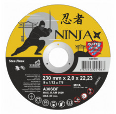 Диск відрізний по металу та нержавіючій сталі Virok Ninja 230х22.23 мм T=2 мм 65V230