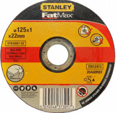 Диск відрізний по металу та нержавіючій сталі Stanley 125х22 мм H=1 мм STA32607-QZ