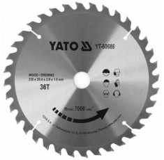 Диск пильный по дереву Yato 235х25.4х2.8х1.8 мм 36 зубцов R.P.M до 7000 1/мин YT-60686
