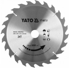 Диск пильный по дереву Yato 255х30х3х2 мм 24 зубца R.P.M до 6000 1/мин YT-60731