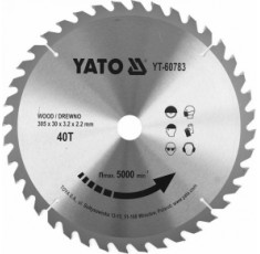 Диск пильный по дереву Yato 305х30х3.2х2.2 мм 40 зубцов R.P.M до 5000 1/мин YT-60783