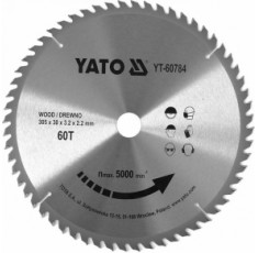 Диск пильный по дереву Yato 305х30х3.2х2.2 мм 60 зубцов R.P.M до 5000 1/мин YT-60784