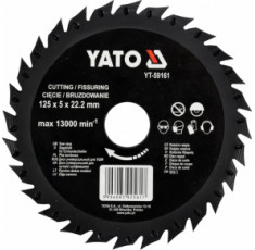 Диск-фреза отрезной по дереву, ПВХ, гипсу Yato 125х22.2х5 мм YT-59161