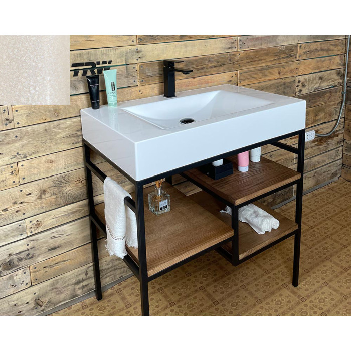 Тумба Snail Родос с умывальником Атлант дерево Жемчуг 800LOFT163dH300