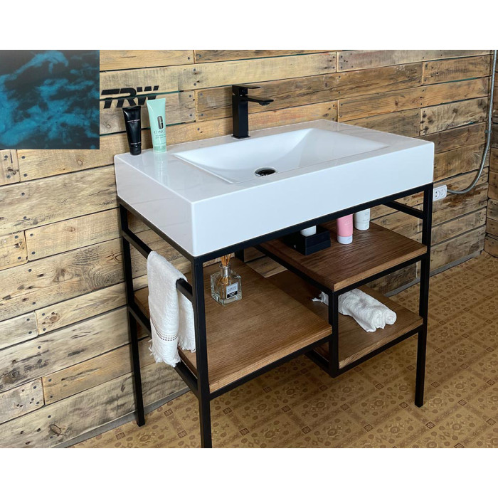 Тумба Snail Родос с умывальником Атлант дерево Медиум 800LOFT163dT107
