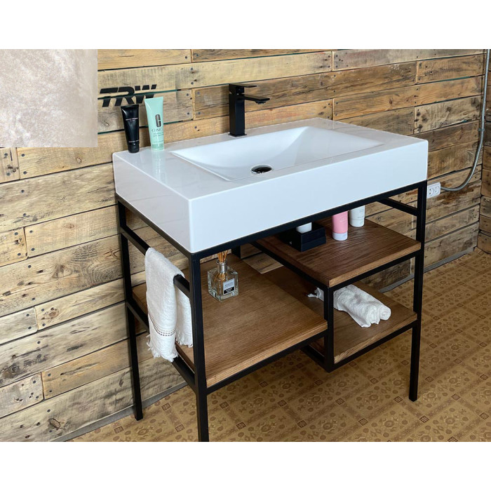 Тумба Snail Родос с умывальником Атлант дерево Арктик 800LOFT163dT333