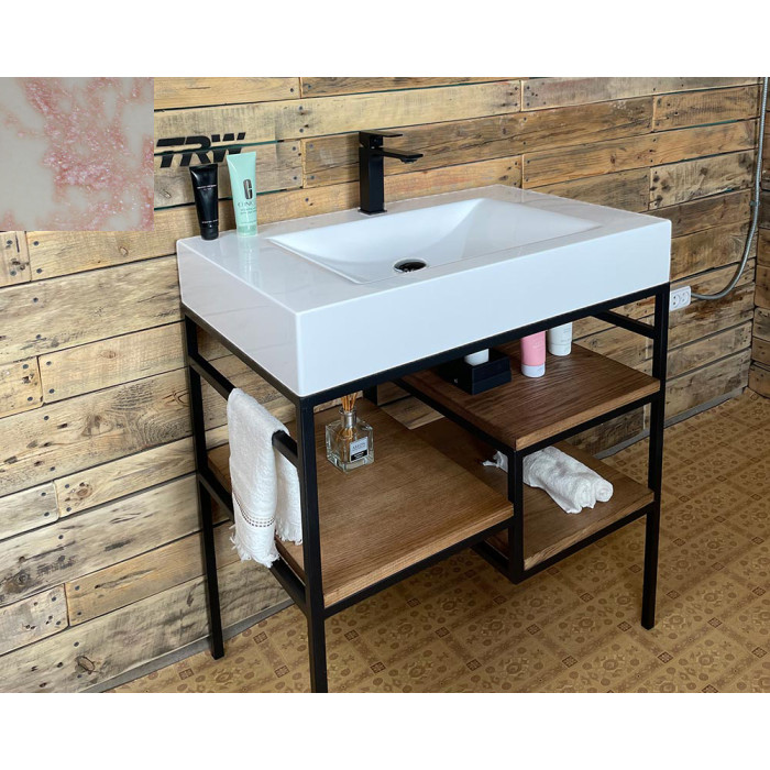 Тумба Snail Родос с умывальником Атлант дерево Миндаль 800LOFT163dT302