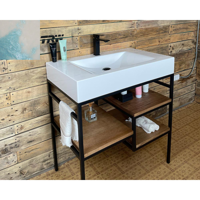Тумба Snail Родос с умывальником Атлант дерево Призрак 800LOFT163dT307