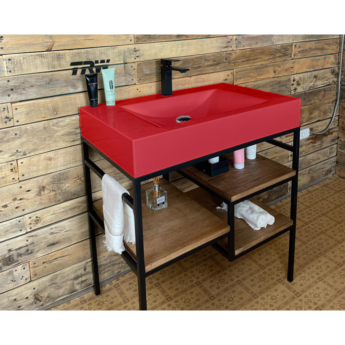 Тумба Snail Родос с умывальником Атлант дерево Красный 800LOFT163dA300