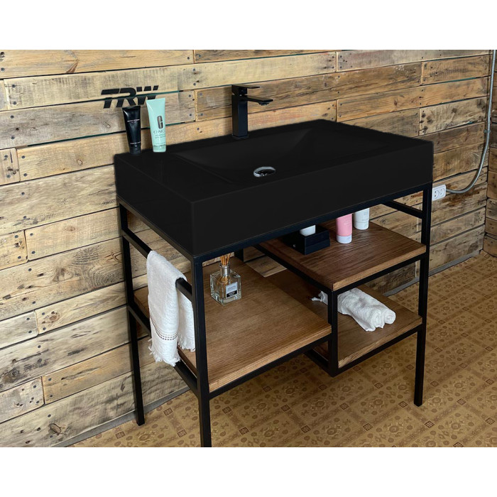 Тумба Snail Родос с умывальником Атлант дерево Черный 800LOFT163dA200