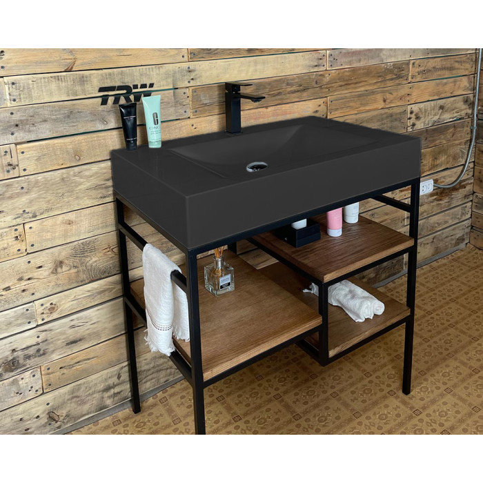 Тумба Snail Родос с умывальником Атлант дерево Антрацит 800LOFT163dA600