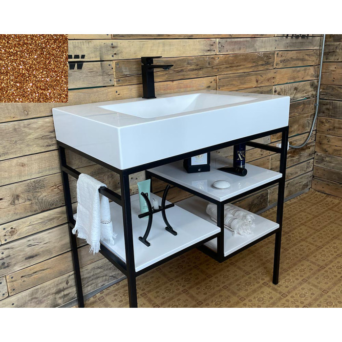 Тумба Snail Родос с умывальником Атлант камень Шик 800LOFT163сB330