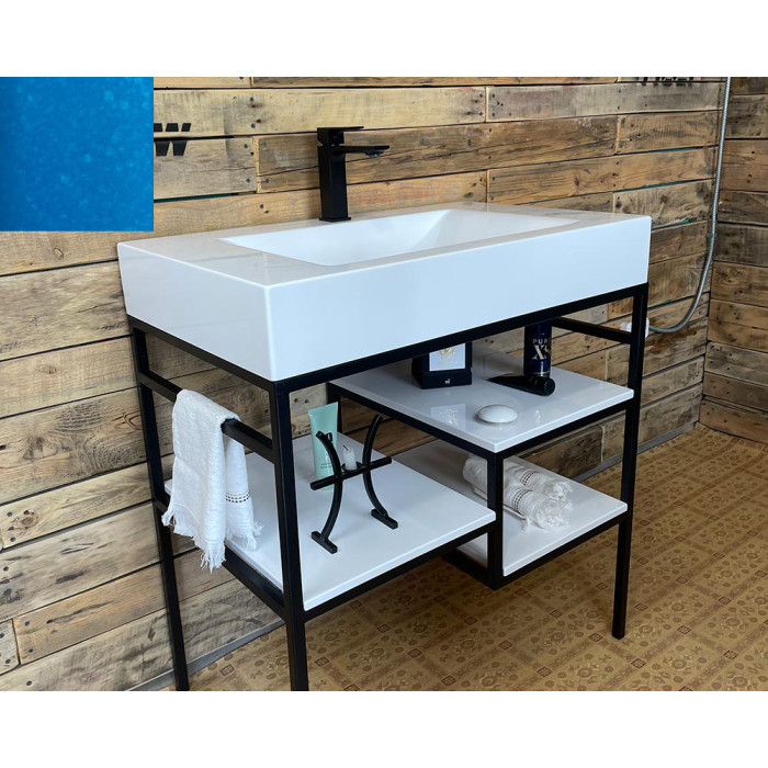 Тумба Snail Родос с умывальником Атлант камень Лагуна 800LOFT163сH700