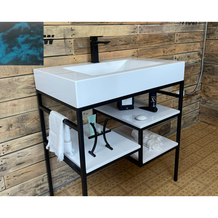 Тумба Snail Родос с умывальником Атлант камень Медиум 800LOFT163сT107