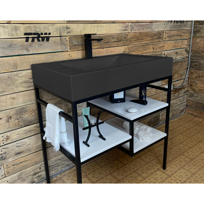Тумба Snail Родос с умывальником Атлант камень Антрацит МАТ 800LOFT163сA600M