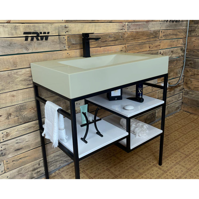 Тумба Snail Родос с умывальником Атлант камень Шампань 800LOFT163сA702