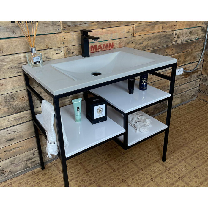 Тумба Snail Родос с умывальником Орфей камень Иней 800LOFT165сB110