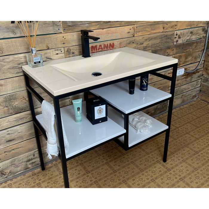 Тумба Snail Родос с умывальником Орфей камень Льняной 800LOFT165сT309