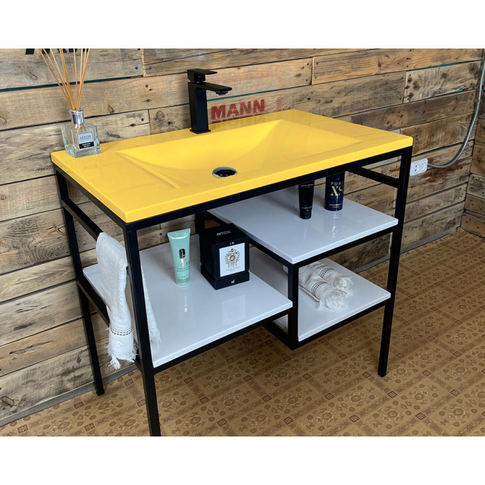 Тумба Snail Родос с умывальником Орфей камень Золото 800LOFT165сT999