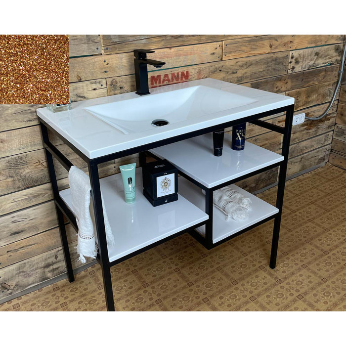 Тумба Snail Родос с умывальником Орфей камень Шик 800LOFT165сB330