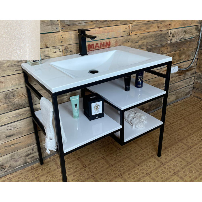 Тумба Snail Родос с умывальником Орфей камень Жемчуг 800LOFT165сH300