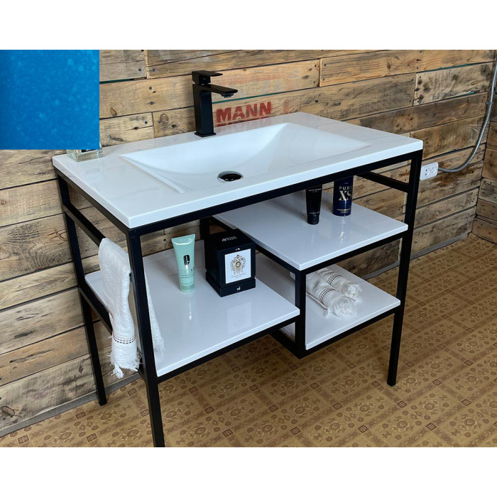 Тумба Snail Родос с умывальником Орфей камень Лагуна 800LOFT165сH700