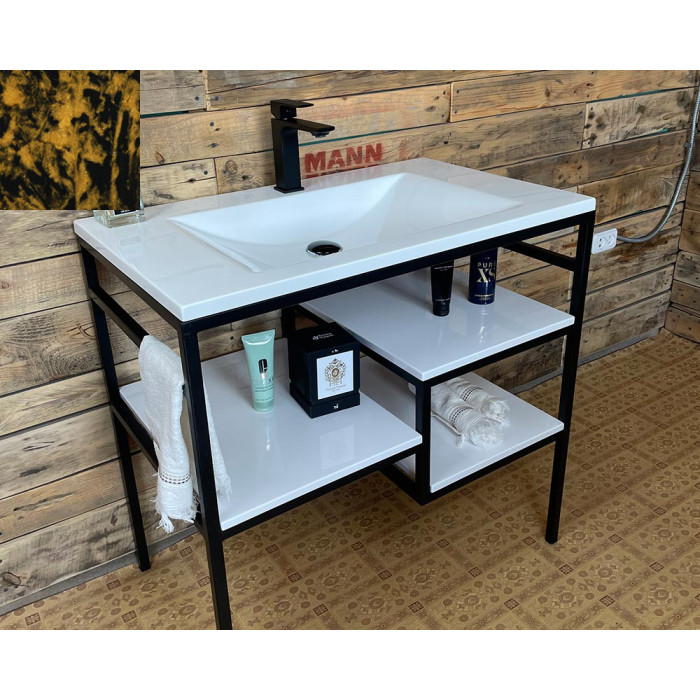 Тумба Snail Родос с умывальником Орфей камень Янтарь 800LOFT165сT101