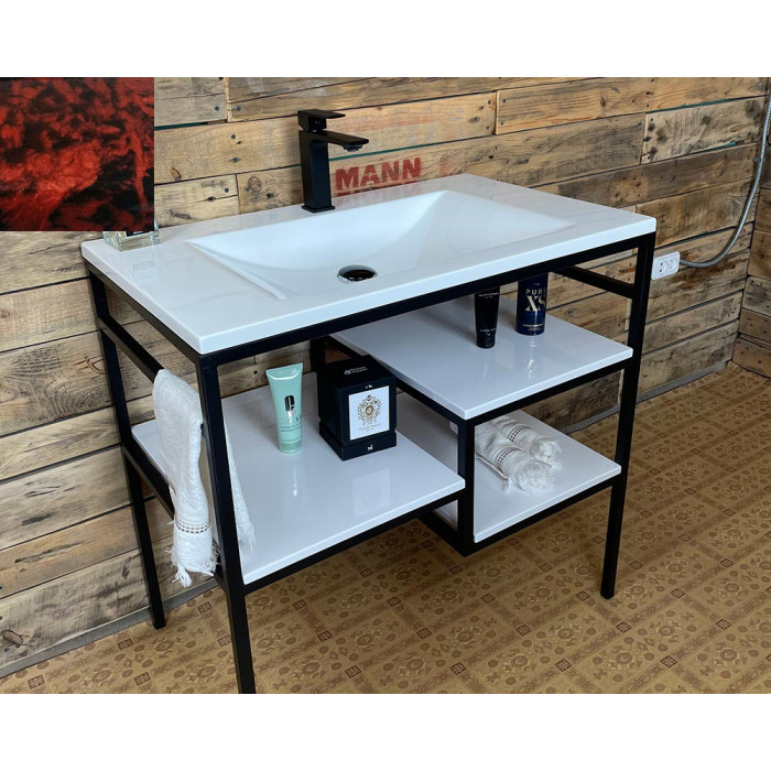 Тумба Snail Родос с умывальником Орфей камень Гранат 800LOFT165сT102