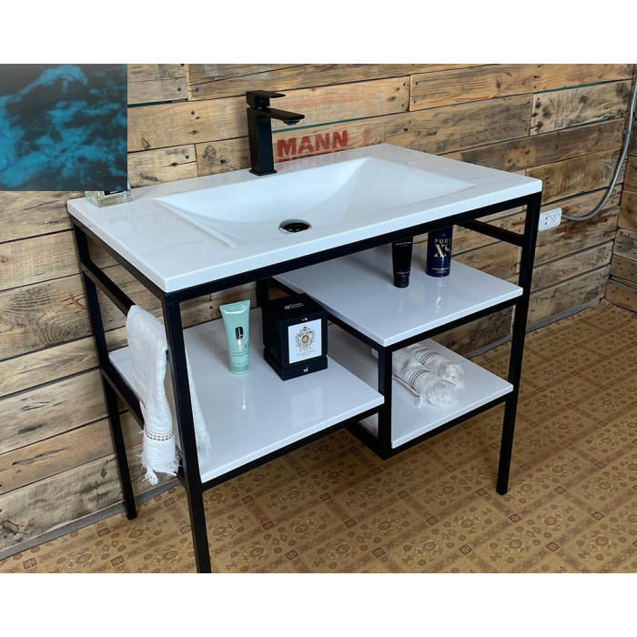 Тумба Snail Родос с умывальником Орфей камень Медиум 800LOFT165сT107