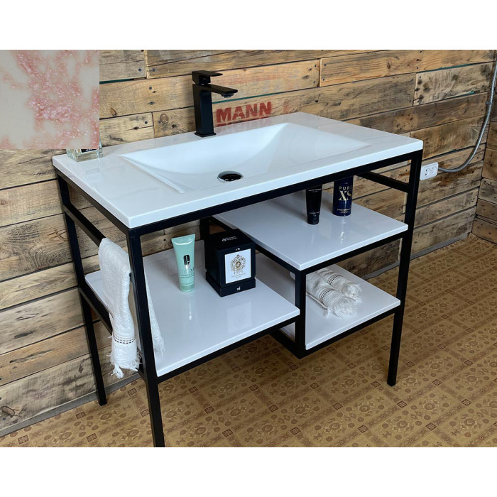 Тумба Snail Родос с умывальником Орфей камень Миндаль 800LOFT165сT302