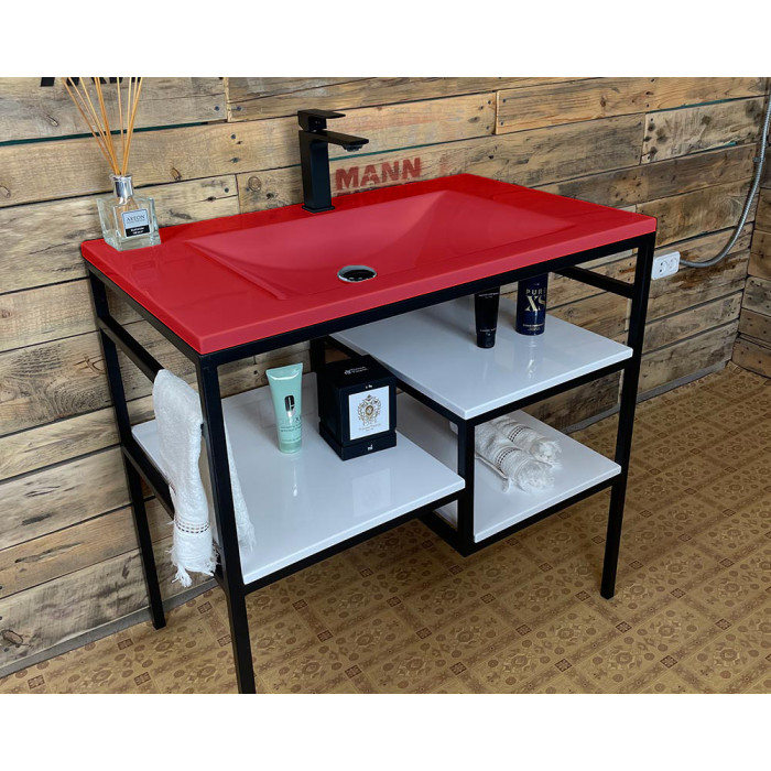 Тумба Snail Родос с умывальником Орфей камень Красный 800LOFT165сA300