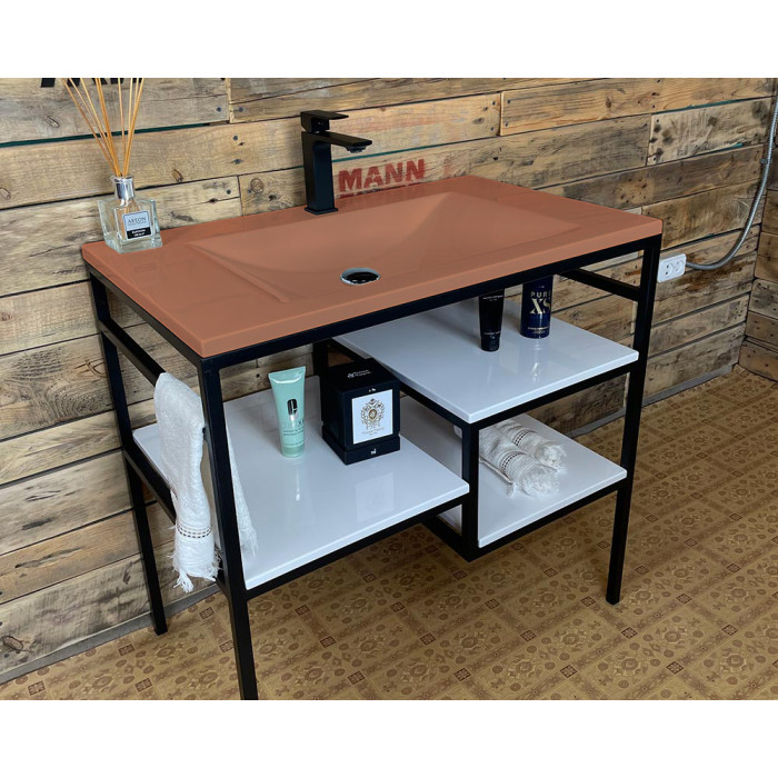 Тумба Snail Родос с умывальником Орфей камень Персик МАТ 800LOFT165сA701M