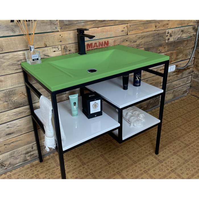 Тумба Snail Родос с умывальником Орфей камень Олива 800LOFT165сA802