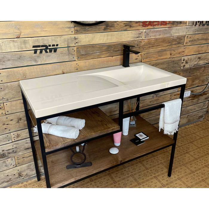 Тумба Snail Сицилия с умывальником Феникс дерево Льняной 1000LOFT159dT309