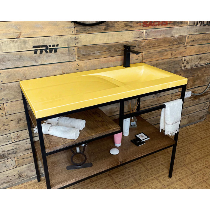 Тумба Snail Сицилия с умывальником Феникс дерево Золото 1000LOFT159dT999