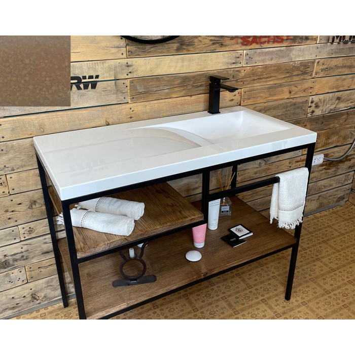 Тумба Snail Сицилия с умывальником Феникс дерево Капучино 1000LOFT159dH400