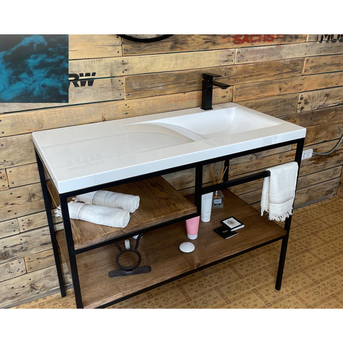 Тумба Snail Сицилия с умывальником Феникс дерево Медиум 1000LOFT159dT107