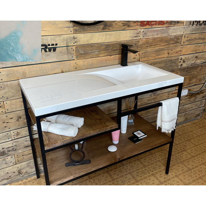 Тумба Snail Сицилия с умывальником Феникс дерево Призрак 1000LOFT159dT307