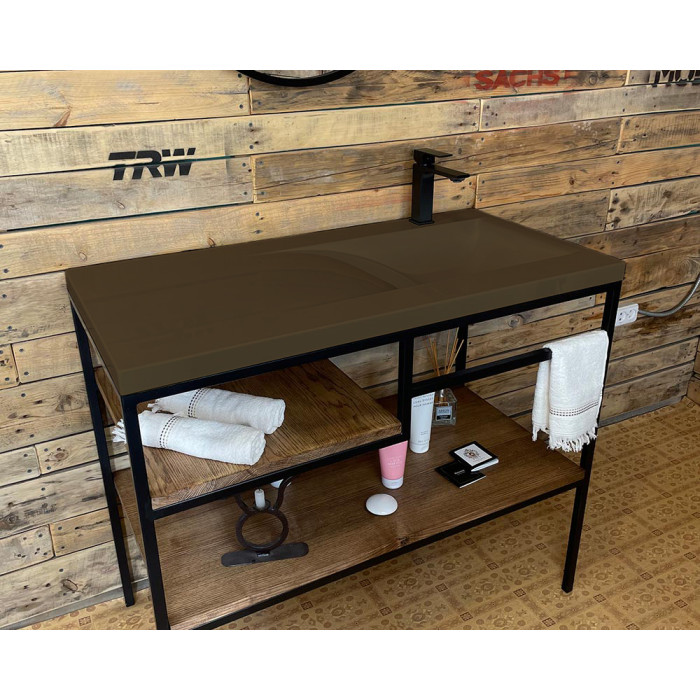 Тумба Snail Сицилия с умывальником Феникс дерево Кофе МАТ 1000LOFT159dA700M