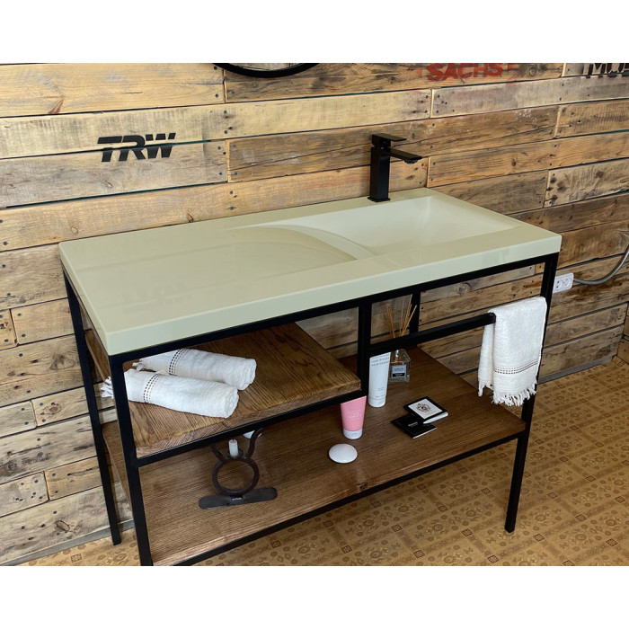 Тумба Snail Сицилия с умывальником Феникс дерево Шампань 1000LOFT159dA702