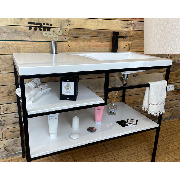 Тумба Snail Сицилия с умывальником Феникс камень Жемчуг 1000LOFT159cH300