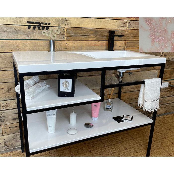 Тумба Snail Сицилия с умывальником Феникс камень Миндаль 1000LOFT159cT302