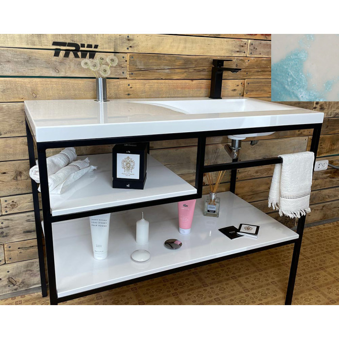 Тумба Snail Сицилия с умывальником Феникс камень Призрак 1000LOFT159cT307