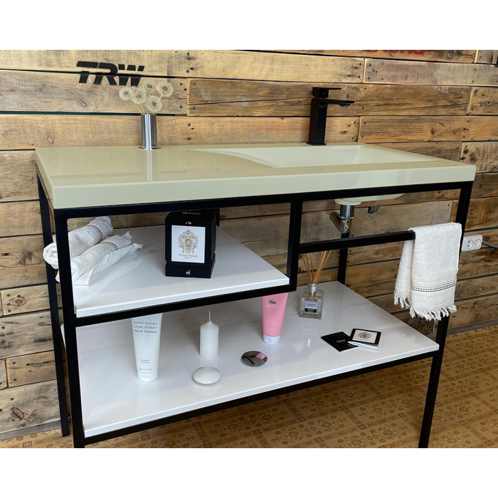 Тумба Snail Сицилия с умывальником Феникс камень Шампань 1000LOFT159cA702