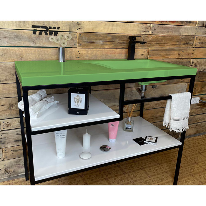 Тумба Snail Сицилия с умывальником Феникс камень Олива 1000LOFT159cA802