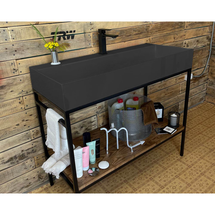 Тумба Snail Джерси с умывальником Флорида дерево Антрацит 1015LOFT168/1dA600