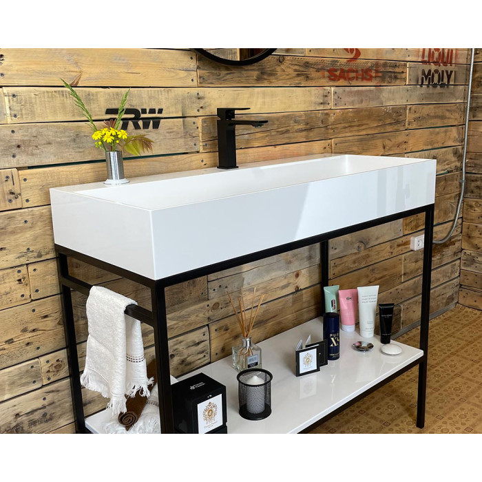Тумба Snail Джерси с умывальником Флорида камень Белый 1015LOFT168/1cA100