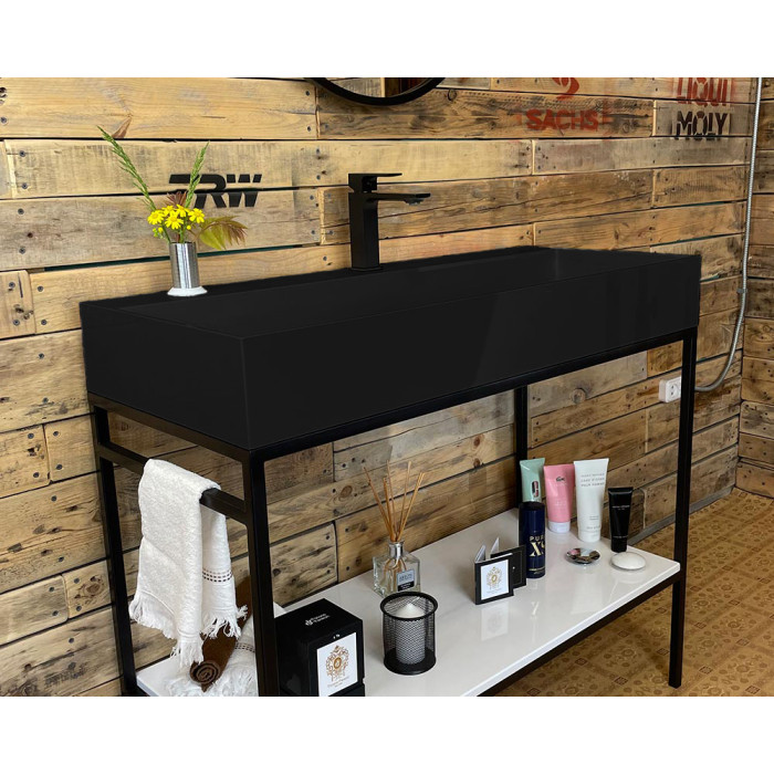 Тумба Snail Джерси с умывальником Флорида камень Черный 1015LOFT168/1cA200