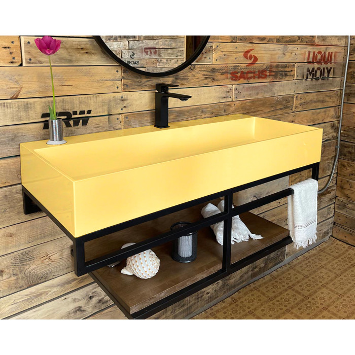 Тумба Snail Флорес с умывальником Флорида дерево Золото 1015LOFT168/2dT999