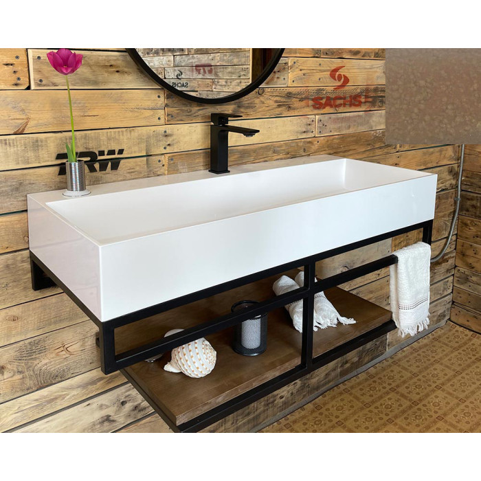 Тумба Snail Флорес с умывальником Флорида дерево Капучино 1015LOFT168/2dH400